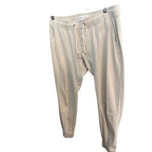 Stitches & Rivets Men's XL Khaki Jogger Pants Drawstring Elastic Cotten Stretch